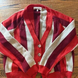 THE GREAT striped cardigan, lightweight wool